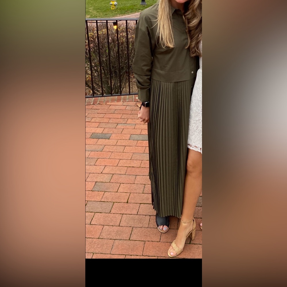 Zara Olive Long Sleeve Dress